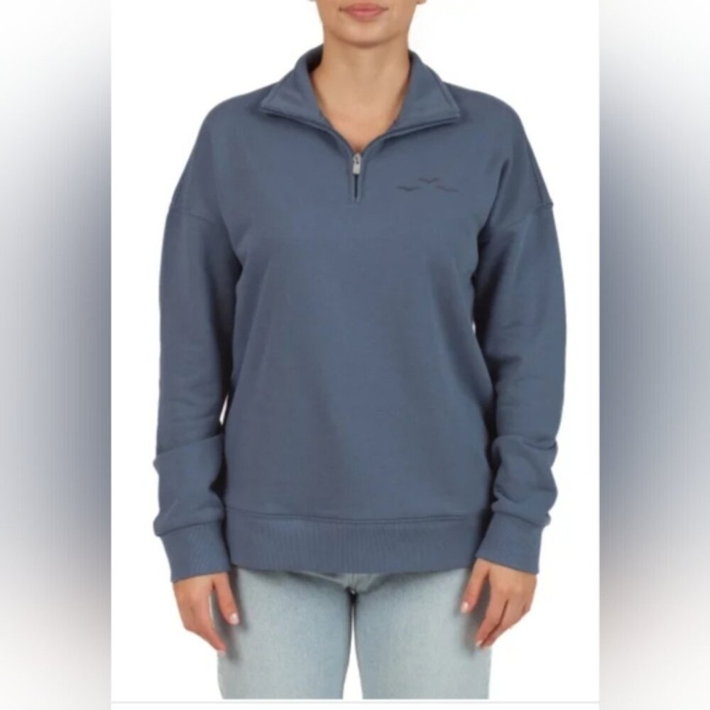 Medium comfortable lazydays Blue Quarter-Zip‎ Sweatshirt birds